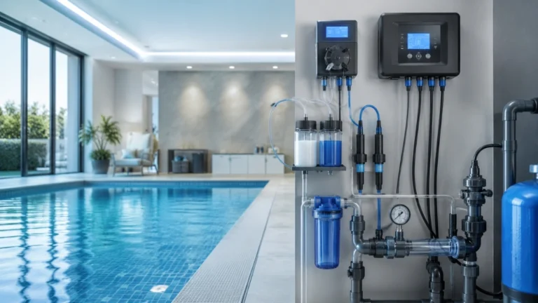 Sistema profissional de tratamento e dosagem automática da água de uma piscina